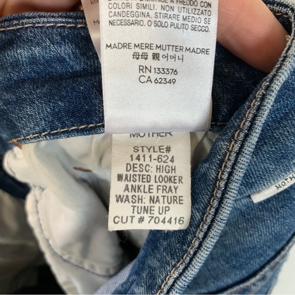 Mother High Waisted Looker Ankle Fray Nature Tune Up Jeans Size 26 - Picture 8 of 10